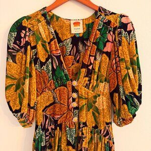 Farm Rio Garden Velvet Dress